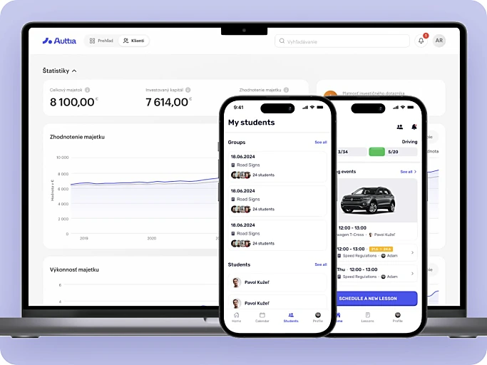AUTTIA system: web administration and a mobile app for students